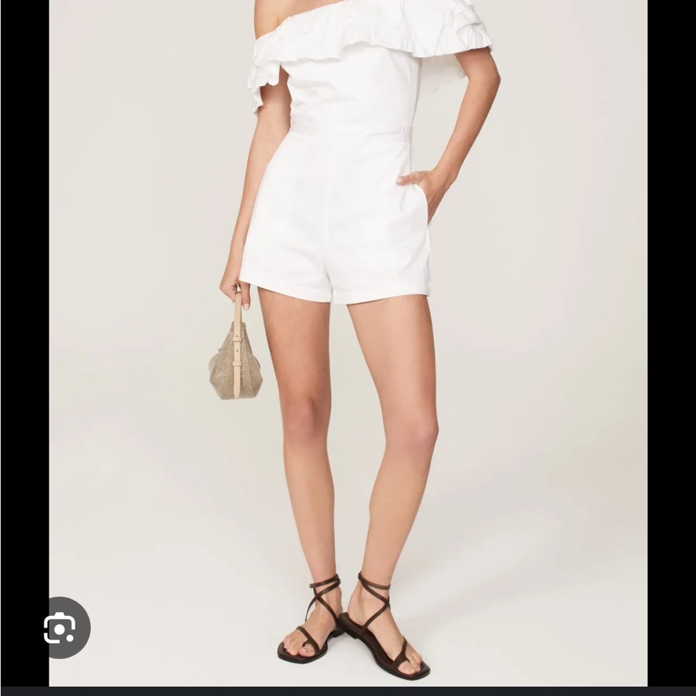 Elegant White Off-Shoulder Romper Bridal